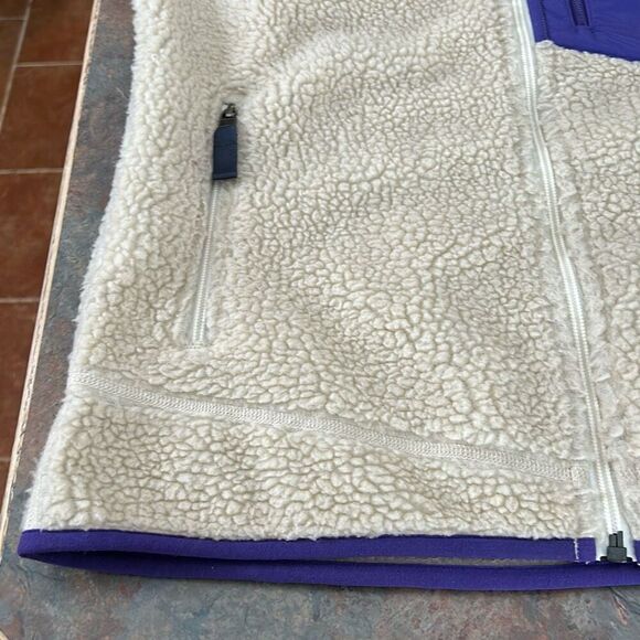 Patagonia Retro Fleece Vest Woman’s Small cream Purple - Picture 4 of 10